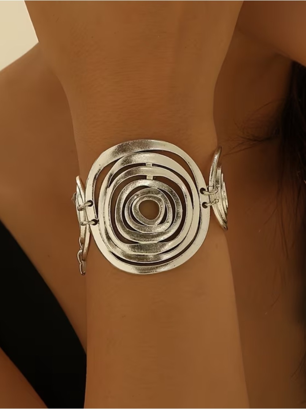 Spiral Statement Bracelet - Ancient Silvery